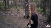 Sexy nymphomaniac in the forest made me cum in her mouth