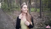 Sexy nymphomaniac in the forest made me cum in her mouth