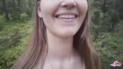 Sexy nymphomaniac in the forest made me cum in her mouth