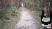 Sexy nymphomaniac in the forest made me cum in her mouth