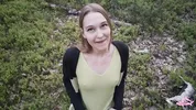Sexy nymphomaniac in the forest made me cum in her mouth