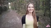 Sexy nymphomaniac in the forest made me cum in her mouth