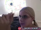 Blonde Kenzi Jo Takes a Cumshot on her Glasses