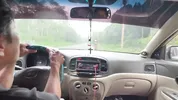 Old taxi driver fucks busty stepmother MILF outdoors