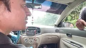 Old taxi driver fucks busty stepmother MILF outdoors