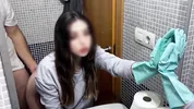 Stepdad fucks me in the bathroom while I was cleaning