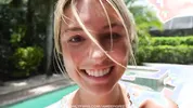 My step brother got hard in the pool so I sucked his cock