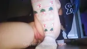 Teen girl riding anal dildo with a skirt part 1