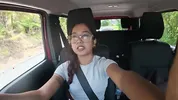 Petite Desi Mia Z masturbates on a hike in NZ