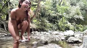 Petite Desi Mia Z masturbates on a hike in NZ