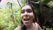 Petite Desi Mia Z masturbates on a hike in NZ