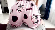 humping stepbrother's cock with my big Ass in pink pajamas, he turned on and fucked me until he cum