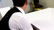 Blondi is horny and satisfies herself until a fucker comes.