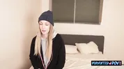 Horny jogger needs help warming up