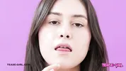 Cute Teen Brunette goes to interview & cums HARD