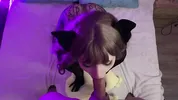 Sexy chick in beautiful lingerie sucks big dick