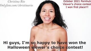 THANK YOU FOR YOUR VOTES IN THE HALLOWEEN CONTEST, I WON 1ST PLACE BECAUSE OF YOU! CHRISTINA RIO XOX