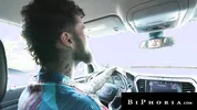 Sexy Hitchhiker Spitroasted By Bi Hunk Couple - Biphoria