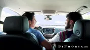 Sexy Hitchhiker Spitroasted By Bi Hunk Couple - Biphoria
