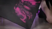 Painting and masturbating - Bella Hentaigirl
