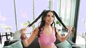 Surprise! Latina Angel has a hairy pussy!