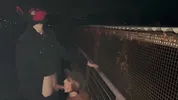Bisexual Threesome with a Stranger - Outdoor at Night