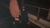 Bisexual Threesome with a Stranger - Outdoor at Night
