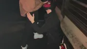 Bisexual Threesome with a Stranger - Outdoor at Night