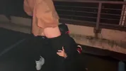 Bisexual Threesome with a Stranger - Outdoor at Night