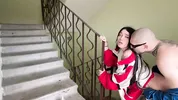 Romance, Russian style. Sex in the stairwell
