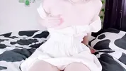cute stepdaughter will show you how she teases her plump pussy with a huge dildo until wet orgasm!