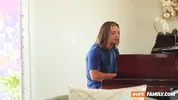 The sexy, clean-shaven Melody Marks enjoys playing with her stepbrother and having fuck-fest with