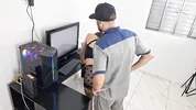 Maintenance man couldn't resist his client!