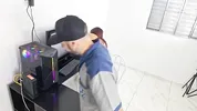 Maintenance man couldn't resist his client!