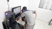 Maintenance man couldn't resist his client!