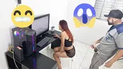 Maintenance man couldn't resist his client!