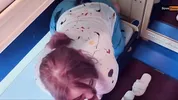 Horny teen get milkywayed on a train trip