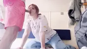 Horny teen get milkywayed on a train trip
