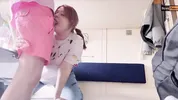 Horny teen get milkywayed on a train trip
