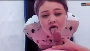 Horny teen get milkywayed on a train trip
