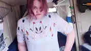 Horny teen get milkywayed on a train trip