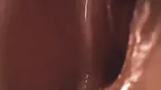 My wife's pussy gets a warm creampie inside. Extremely detailed