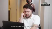 Secretary MariMoore deep-throats a cock and has rough sex with her boss while his wife is in the next room