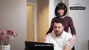 Secretary MariMoore deep-throats a cock and has rough sex with her boss while his wife is in the next room
