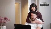 Secretary MariMoore deep-throats a cock and has rough sex with her boss while his wife is in the next room