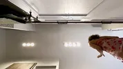 Super hot girl in no panties in a fully see through transparent dress in the kitchen to flash pussy