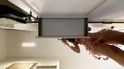Super hot girl in no panties in a fully see through transparent dress in the kitchen to flash pussy