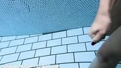 Underwater sex with an ebony girl in a swimming pool