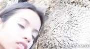 Latina teen lupe solo fingering her pussy outdoors
