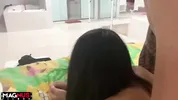 Sucked the thick cock and moaned on it